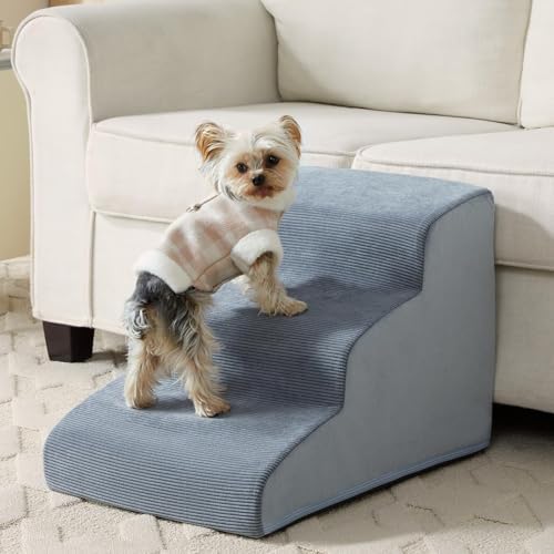 LEXTRO Dog Stairs for Small Dogs, 3-Steps Dog Ramp for Bed and Couch, Pet Stairs by LEXTRO