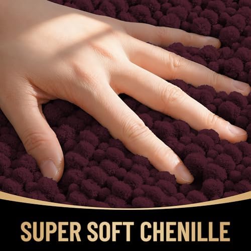 OLANLY Thick Chenille Bathroom Runner Rugs Mats 44x24 - Image 2