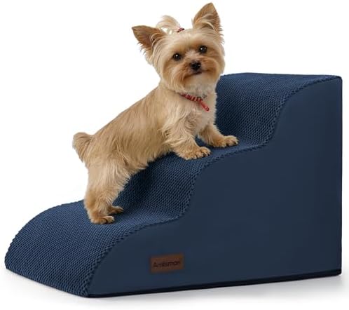 Aodisman Dog Stairs for Small Dogs, 3 Step Dog Ramp for Couch, Non-Slip Steps by AODISMAN