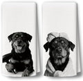 Dog Kitchen Towels Decor Set of 2 by BCUANGD