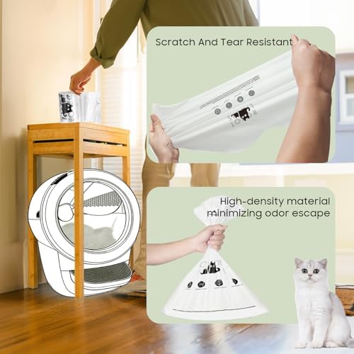 90 Pack Cat Litter Box Robot Model 5/4/3 Waste Bags, Tear Resistant, - Image 5