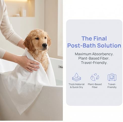 3-Pack Large Disposable Dog Towels, Absorbent Dry Wipes - Image 4