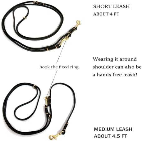 Multi Function 8ft Genuine Leather Hands Free Dog Training Leash - Image 4