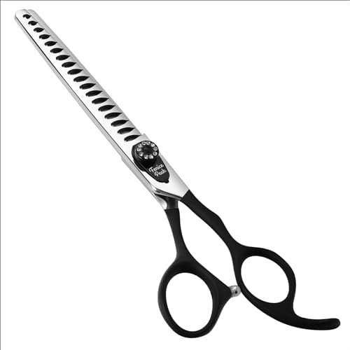 7.0'' Dog Chunker Scissors For Grooming 440C Stainless Steel Black Non-Slip by FenicePeak