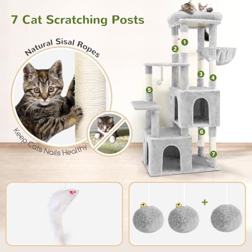 Globlazer Heavy Duty Cat Trees for Big Cats Maine Coon, Cloud Grey - Image 5