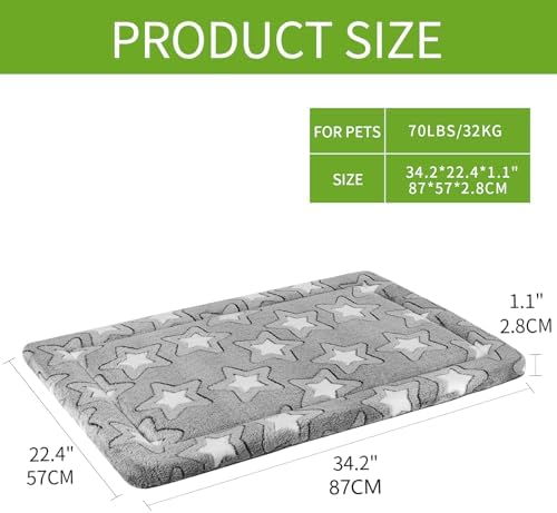 EMPSIGN Dog Crate Pad for 36"x24" Dog Crate, Star Pattern/Grey - Image 2