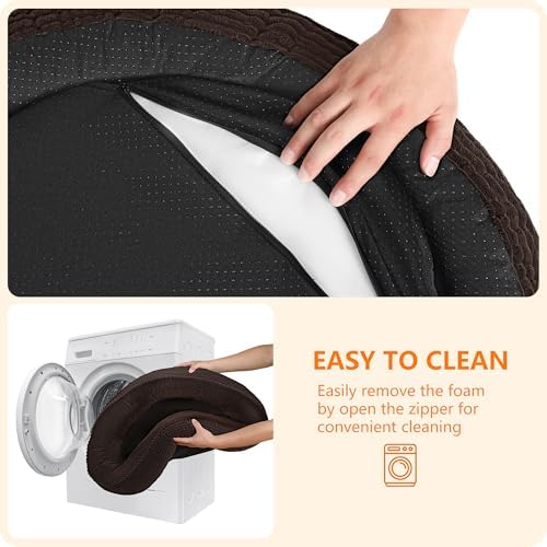 Dwanton Orthopedic Medium Dount Dog Bed, Egg-Crate Foam Round Dog Sofa - Image 4