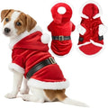 Parisian Pet Dog Santa Hoodie - Santa Claus Dog Christmas Outfit – Xmas Holiday Puppy Hoodie – Winter Pet Sweater – Soft Velvet Christmas Doggy Clothes for Small Dogs - S by ParisianPet