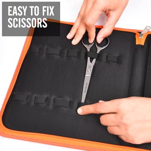 Leather Shears Case, Scissor Case, Shear Holder Holds 10 Grooming or Beauty - Image 2