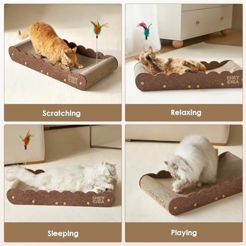 EHEYCIGA 26" Large Cardboard Cat Scratcher Bed - Image 6