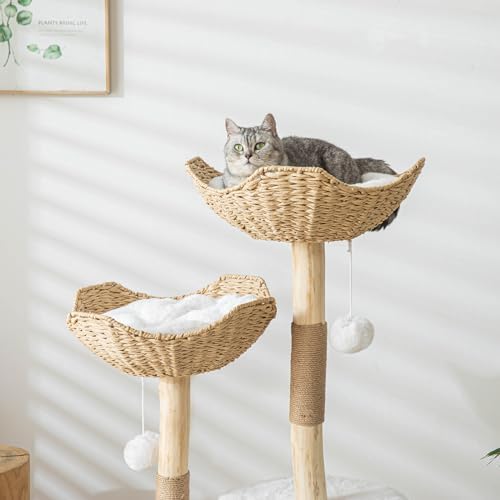 PISARRY Cat Tree Tower, 46 inch Modern Cat Tree - Image 3