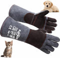RAPICCA Animal Handling Gloves, Bite Proof Double Leather, 16 in Grey-Black by RAPICCA