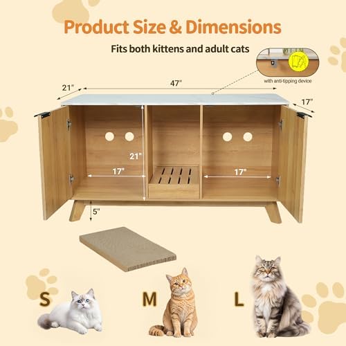 Double Cat Litter Box Enclosure - Image 2