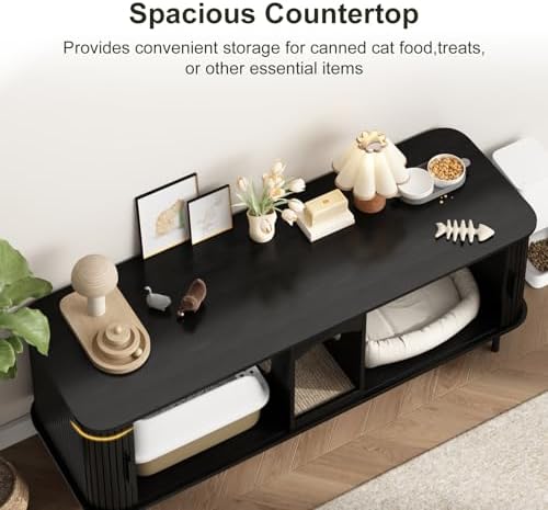 Double Cat Litter Box Enclosure Furniture - Image 2