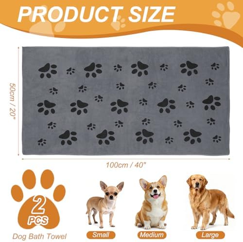 Microfiber Dog Towels Drying Dogs 40x20 in Super Soft - Image 2