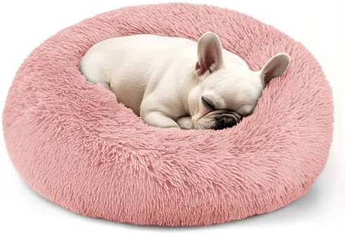 Dogs Bed for Small Dogs, Anti-Anxiety Washable Round Bed by Hoewina