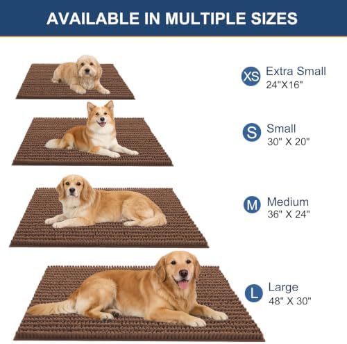 OLANLY Dog Door Mat for Muddy Paws 24x16, Ultra-Absorbent Chenille Mud Mat - Image 2