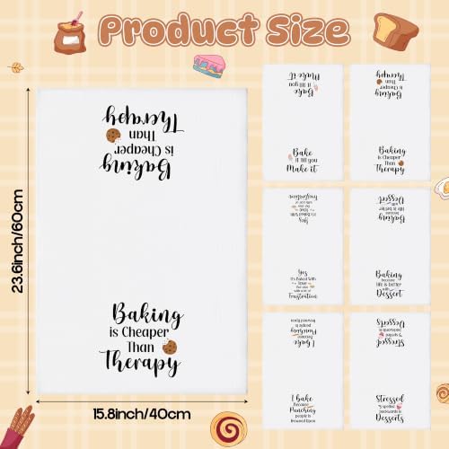 Funny Baking Hand Towels, 6 Pack Printed Dish Towels - Image 3