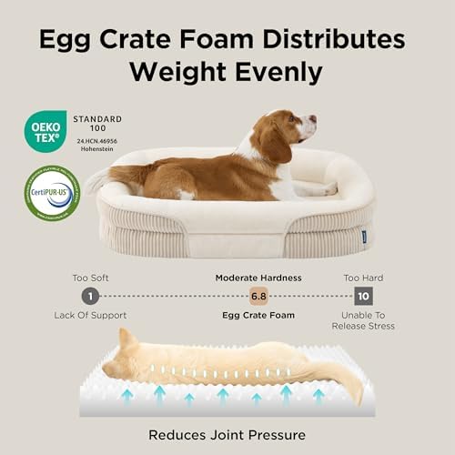 Bedsure XLPro 360°Oval Bolster Orthopedic Dog Beds Large Sized Dog - Image 4