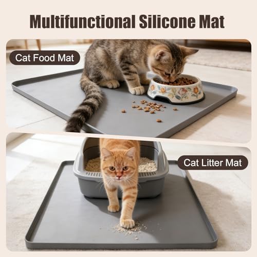 Silicone Cat Litter Mat 24x20 in Waterproof Litter Box Mat Leak-Proof Thick - Image 6