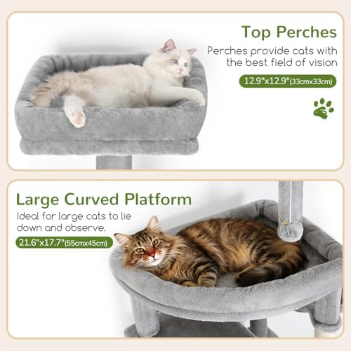 Globlazer Large Cat Tree for Large Adult Cats, Tall Sturdy Cat Tower - Image 3