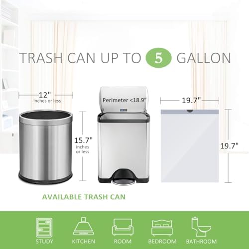 Teivio 5 Gallon 200pcs Strong Drawstring Trash Bags Garbage Bags, Small Plastic - Image 2