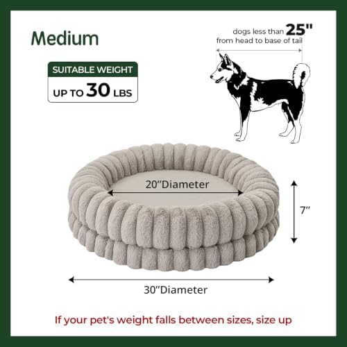 BALANCE Luxury Donut Dog Bed, 30 Inches Round Dog Bed Medium Size Dogs Washable - Image 5