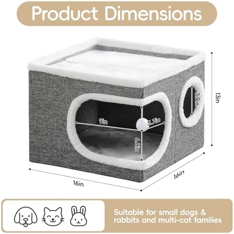 Cat Beds for Indoor Cats, Large Covered Cat Bed Cave - Image 4