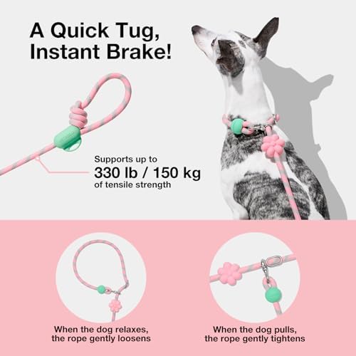 VETRESKA Hands-Free Dog Leash, 8FT Flora Rope Leash - Image 3