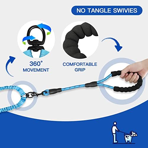 MingXpets Double Dog Leash, 360° Swivel Tangle Free Bungee Walking Training - Image 4