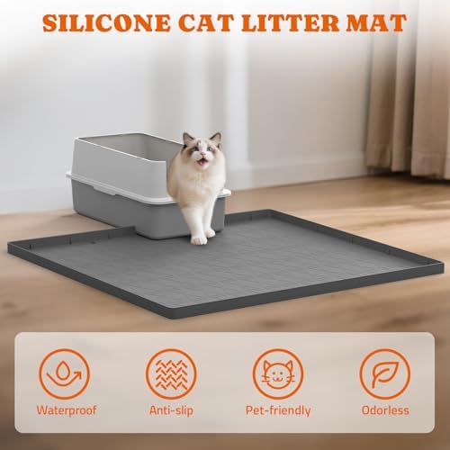 Pawtners Silicone Cat Litter Mat 34 x 22 in, 2 Pack - Image 3