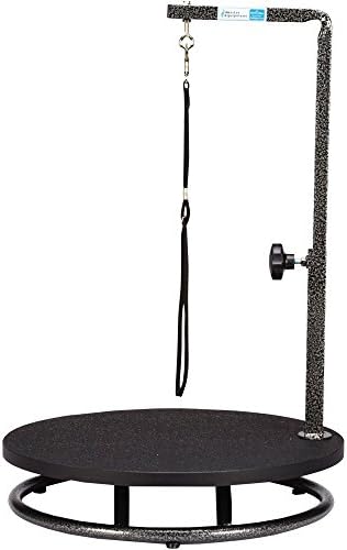 Pet Edge Master Equipment Round Pet Grooming Table – Rotatable Black 18” by PetEdge