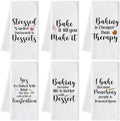 Funny Baking Hand Towels, 6 Pack Printed Dish Towels by GROBRO7