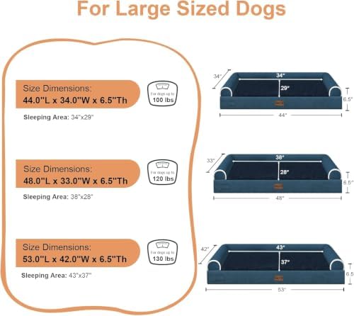 NANUYA Orthopedic Dog Bed for Jumbo Dogs, 53 x 42 Inch - Image 6