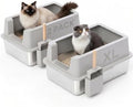 2 Pack Stainless Steel Cat Litter Box by VNAKIO