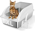 XL Open Top Stainless Steel Litter Box by Tevila
