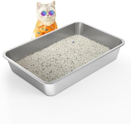 WENBOKMIN Stainless Steel Cat Litter Box by Wenbokmin