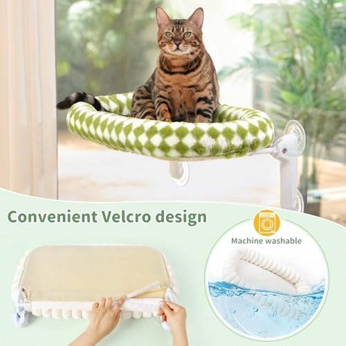 Sunhoo Foldable Cat Window Perch, Large Suction Cup Kitty Hammock - Image 5