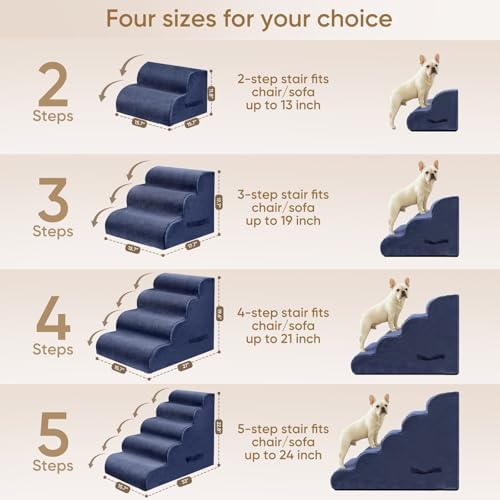 PAWSCRAT 2-Step Pet Stairs for High Beds & Sofas, 11.8''H Dog Stairs - Image 2