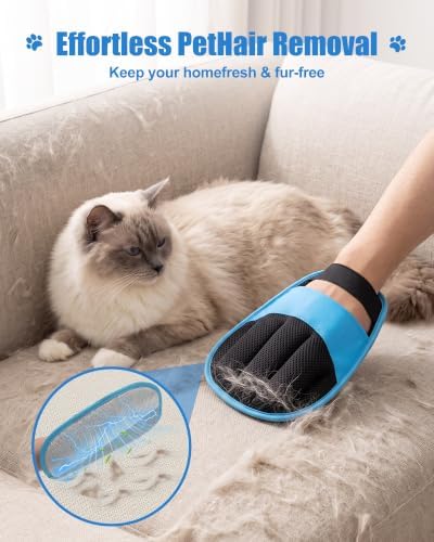 2 Pack Pet Hair Removal Glove for Dogs & Cats - Image 2