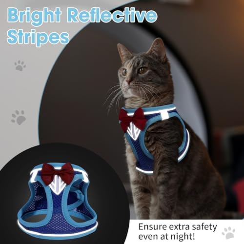 Cat Vest Harness and Leash Set, Escape Proof Kitten Harness Blue L - Image 5