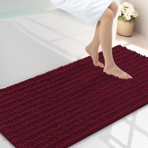 Smiry Bathroom Rugs 47X24, Extra Soft Rubber Backing Chenille Bath Mats by Smiry