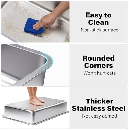 Stainless Steel Litter Box Extra Large, XXXL Metal Litter Boxes - Image 3