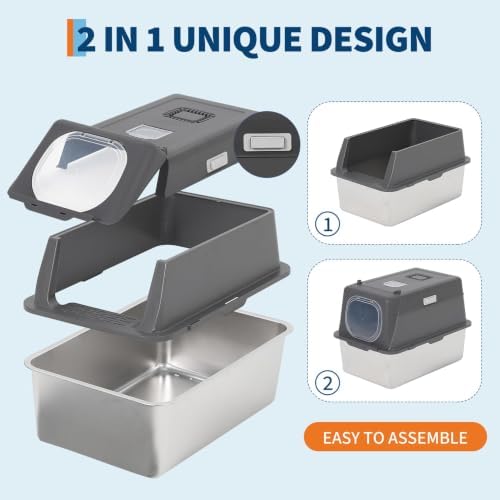 55L Stainless Steel Cat Litter Box - Image 4