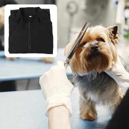 Black Nylon PET Grooming Apron Full Zipper Sleeveless Multiple Pockets - Image 4