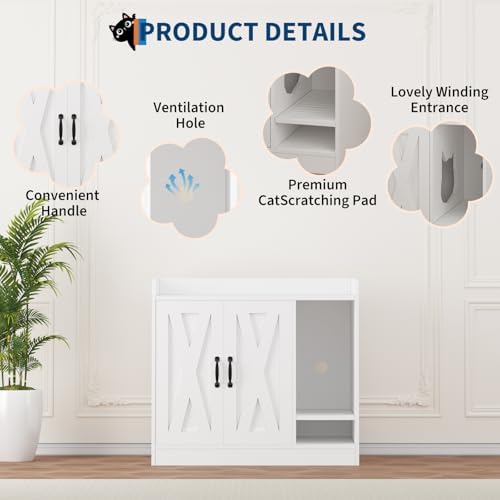 Cat Litter Box Enclosure, Hidden Litter Box Furniture - Image 3