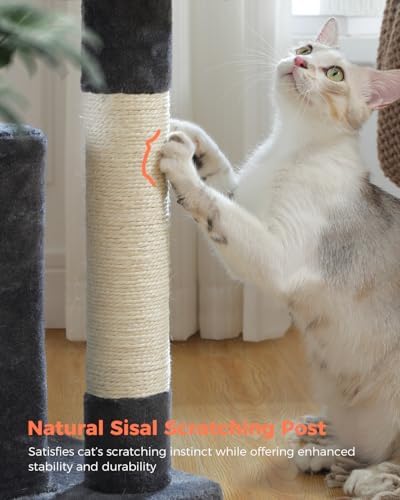 XL Cat Tree 44" Cat Tower for Large Cats 20 lbs, 2 Spacious Caves - Image 4