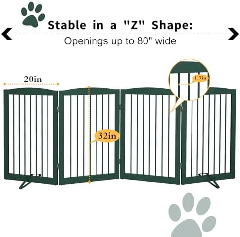 PUPETPO Freestanding Pet Gate for Dogs, Indoor Wooden Dog Gate for House - Image 6