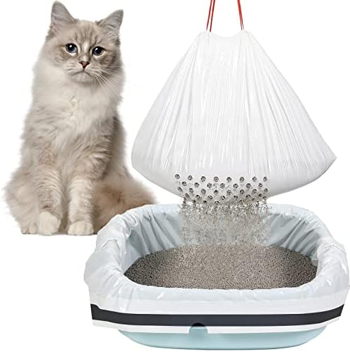 56 Count Sifting Cat Litter Bags Jumbo Thick Cat Litter Box Liners by Sabary