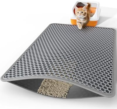 Powools Cat Litter Mat, Double-Layer, 46 x 35 in, Urine-Proof by Powools